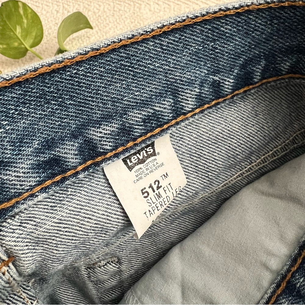 Vintage 90s women's Levi's 512 Slim Fit Tapered Leg Jeans Medium Wash Denim - Picture 5 of 9